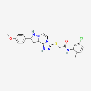 N-(5-chloro-2-methylphenyl)-2-{[11-(4-methoxyphenyl)-3,4,6,9,10-pentaazatricyclo[7.3.0.0^{2,6}]dodeca-1(12),2,4,7,10-pentaen-5-yl]sulfanyl}acetamide