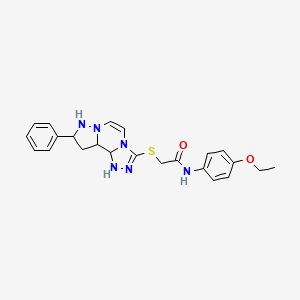 N-(4-ethoxyphenyl)-2-({11-phenyl-3,4,6,9,10-pentaazatricyclo[7.3.0.0^{2,6}]dodeca-1(12),2,4,7,10-pentaen-5-yl}sulfanyl)acetamide