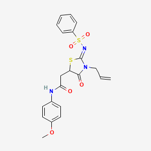 N-(4-methoxyphenyl)-2-[(2Z)-4-oxo-2-[(phenylsulfonyl)imino]-3-(prop-2-en-1-yl)-1,3-thiazolidin-5-yl]acetamide