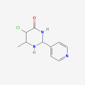 molecular formula C10H12ClN3O B12346171 5-Chloro-6-methyl-2-pyridin-4-yl-1,3-diazinan-4-one 