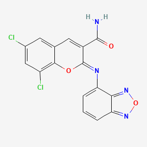 (2Z)-2-[(2,1,3-benzoxadiazol-4-yl)imino]-6,8-dichloro-2H-chromene-3-carboxamide