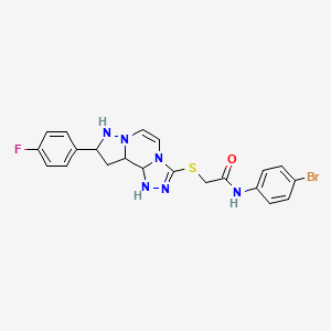 molecular formula C21H20BrFN6OS B12346222 N-(4-bromophenyl)-2-{[11-(4-fluorophenyl)-3,4,6,9,10-pentaazatricyclo[7.3.0.0^{2,6}]dodeca-1(12),2,4,7,10-pentaen-5-yl]sulfanyl}acetamide 