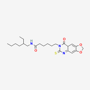 molecular formula C23H33N3O4S B12346227 N-(2-ethylhexyl)-6-{8-oxo-6-sulfanylidene-2H,5H,6H,7H,8H-[1,3]dioxolo[4,5-g]quinazolin-7-yl}hexanamide 