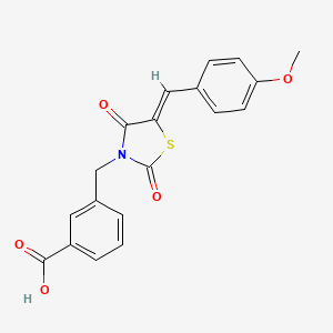 molecular formula C19H15NO5S B12346242 3-{[(5Z)-5-[(4-Methoxyphenyl)methylidene]-2,4-dioxo-1,3-thiazolidin-3-YL]methyl}benzoic acid 