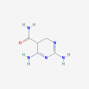 molecular formula C5H9N5O B12346254 2,6-Diamino-4,5-dihydropyrimidine-5-carboxamide 