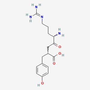 molecular formula C16H24N4O4 B1234626 5-Amino-8-guanidino-2-(4-hydroxy-benzyl)-4-oxo-octanoic acid 