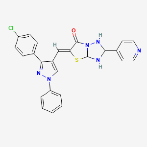 (5Z)-5-{[3-(4-chlorophenyl)-1-phenyl-1H-pyrazol-4-yl]methylidene}-2-(pyridin-4-yl)-5H,6H-[1,2,4]triazolo[3,2-b][1,3]thiazol-6-one