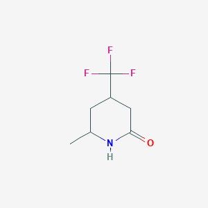 molecular formula C7H10F3NO B12346278 6-Methyl-4-(trifluoromethyl)-2-piperidinone CAS No. 50549-21-8