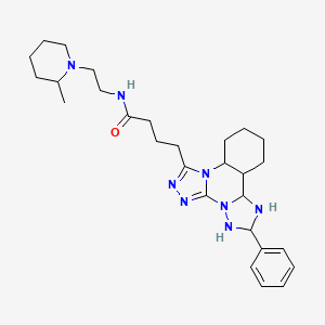 N-[2-(2-methylpiperidin-1-yl)ethyl]-4-{9-phenyl-2,4,5,7,8,10-hexaazatetracyclo[10.4.0.0^{2,6}.0^{7,11}]hexadeca-1(16),3,5,8,10,12,14-heptaen-3-yl}butanamide