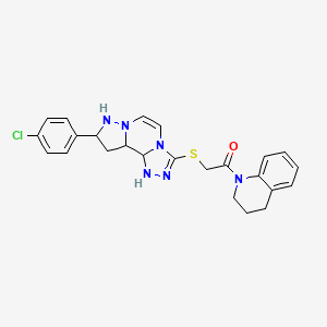 2-{[11-(4-Chlorophenyl)-3,4,6,9,10-pentaazatricyclo[7.3.0.0^{2,6}]dodeca-1(12),2,4,7,10-pentaen-5-yl]sulfanyl}-1-(1,2,3,4-tetrahydroquinolin-1-yl)ethan-1-one