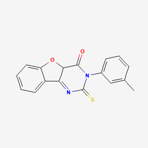 molecular formula C17H12N2O2S B12346339 5-(3-Methylphenyl)-4-sulfanylidene-8-oxa-3,5-diazatricyclo[7.4.0.0^{2,7}]trideca-1(9),2(7),10,12-tetraen-6-one 