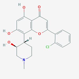 molecular formula C21H20ClNO5 B1234634 2-(2-chlorophenyl)-5,7-dihydroxy-8-[(3S,4S)-3-hydroxy-1-methylpiperidin-4-yl]chromen-4-one 