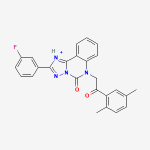 molecular formula C25H20FN4O2+ B12346345 6-[2-(2,5-dimethylphenyl)-2-oxoethyl]-2-(3-fluorophenyl)-5H,6H-[1,2,4]triazolo[1,5-c]quinazolin-5-one 