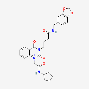 N-[(2H-1,3-benzodioxol-5-yl)methyl]-4-{1-[(cyclopentylcarbamoyl)methyl]-2,4-dioxo-1,2,3,4-tetrahydroquinazolin-3-yl}butanamide