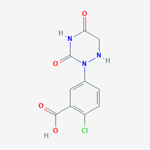 molecular formula C10H8ClN3O4 B12346386 2-Chloro-5-(3,5-dioxo-1,2,4-triazinan-2-yl)benzoic acid 