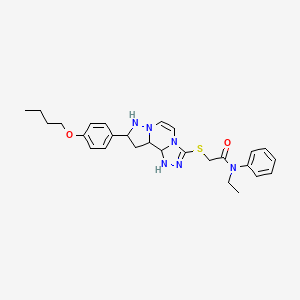 2-{[11-(4-butoxyphenyl)-3,4,6,9,10-pentaazatricyclo[7.3.0.0^{2,6}]dodeca-1(12),2,4,7,10-pentaen-5-yl]sulfanyl}-N-ethyl-N-phenylacetamide