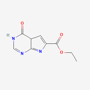 molecular formula C9H9N3O3 B12346399 Ethyl 4-oxo-3,4a-dihydropyrrolo[2,3-d]pyrimidine-6-carboxylate 