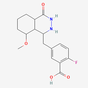 2-fluoro-5-[(8-methoxy-4-oxo-2,3,4a,5,6,7,8,8a-octahydro-1H-phthalazin-1-yl)methyl]benzoic acid