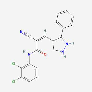 (2Z)-2-cyano-N-(2,3-dichlorophenyl)-3-(3-phenyl-1H-pyrazol-4-yl)prop-2-enamide