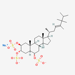 molecular formula C31H51NaO12S3-2 B1234649 Sokotrasterol sulfate CAS No. 85748-14-7