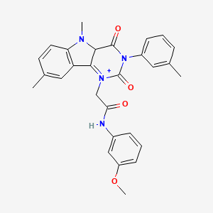 2-[5,8-dimethyl-3-(3-methylphenyl)-2,4-dioxo-1H,2H,3H,4H,5H-pyrimido[5,4-b]indol-1-yl]-N-(3-methoxyphenyl)acetamide