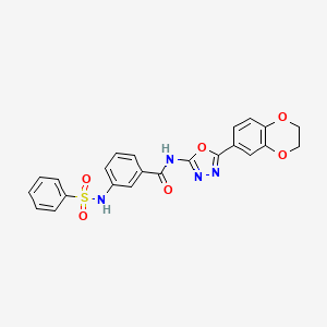 3-benzenesulfonamido-N-[5-(2,3-dihydro-1,4-benzodioxin-6-yl)-1,3,4-oxadiazol-2-yl]benzamide