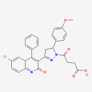 4-[5-(6-chloro-2-oxo-4-phenyl-4aH-quinolin-3-yl)-3-(4-methoxyphenyl)-3,4-dihydropyrazol-2-yl]-4-oxobutanoic acid