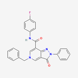 molecular formula C26H19FN4O2 B12346535 5-benzyl-N-(4-fluorophenyl)-3-oxo-2-phenyl-2H,3H,5H-pyrazolo[4,3-c]pyridine-7-carboxamide 