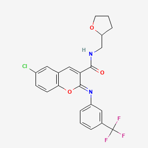 molecular formula C22H18ClF3N2O3 B12346540 (2Z)-6-chloro-N-(tetrahydrofuran-2-ylmethyl)-2-{[3-(trifluoromethyl)phenyl]imino}-2H-chromene-3-carboxamide 