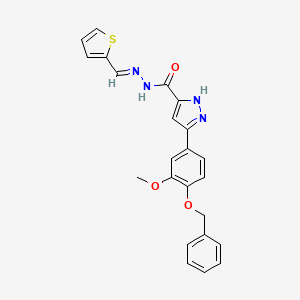 3-[4-(benzyloxy)-3-methoxyphenyl]-N'-[(E)-thiophen-2-ylmethylidene]-1H-pyrazole-5-carbohydrazide