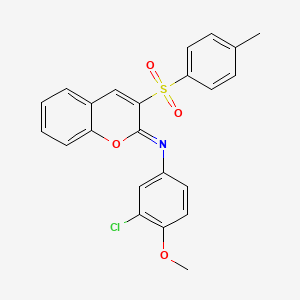 (2Z)-N-(3-chloro-4-methoxyphenyl)-3-(4-methylbenzenesulfonyl)-2H-chromen-2-imine