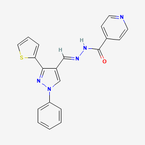 N'-{(E)-[1-phenyl-3-(thiophen-2-yl)-1H-pyrazol-4-yl]methylidene}pyridine-4-carbohydrazide