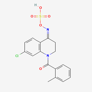 molecular formula C17H15ClN2O5S B1234661 [(Z)-[7-chloro-1-(2-methylbenzoyl)-2,3-dihydroquinolin-4-ylidene]amino] hydrogen sulfate 