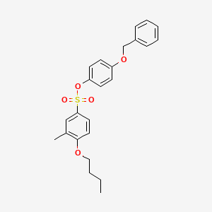 molecular formula C24H26O5S B12346622 4-(Benzyloxy)phenyl 4-butoxy-3-methylbenzene-1-sulfonate 