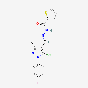 N-[(E)-[5-chloro-1-(4-fluorophenyl)-3-methylpyrazol-4-yl]methylideneamino]thiophene-2-carboxamide