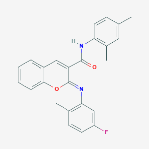 molecular formula C25H21FN2O2 B12346630 (2Z)-N-(2,4-dimethylphenyl)-2-[(5-fluoro-2-methylphenyl)imino]-2H-chromene-3-carboxamide 