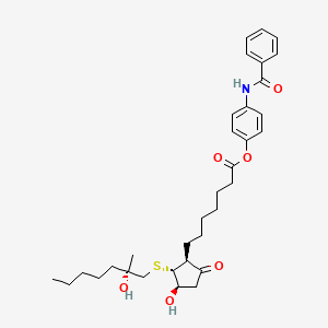 (4-benzamidophenyl) 7-[(1S,2R,3R)-3-hydroxy-2-[(2S)-2-hydroxy-2-methylheptyl]sulfanyl-5-oxocyclopentyl]heptanoate