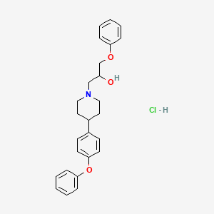 molecular formula C26H30ClNO3 B1234665 1-Phenoxy-3-[4-(4-phenoxyphenyl)piperidin-1-yl]propan-2-ol;hydrochloride 