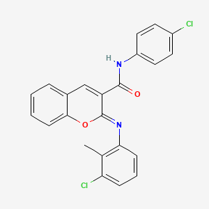 (2Z)-2-[(3-chloro-2-methylphenyl)imino]-N-(4-chlorophenyl)-2H-chromene-3-carboxamide