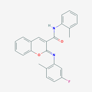 (2Z)-2-[(5-fluoro-2-methylphenyl)imino]-N-(2-methylphenyl)-2H-chromene-3-carboxamide