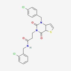 N-[(2-chlorophenyl)methyl]-3-{1-[(4-chlorophenyl)methyl]-2,4-dioxo-1H,2H,3H,4H-thieno[3,2-d]pyrimidin-3-yl}propanamide