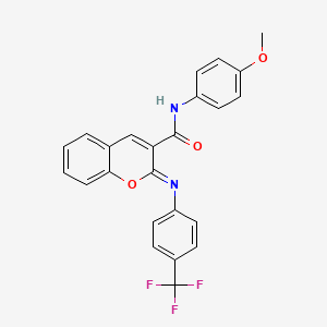 molecular formula C24H17F3N2O3 B12346728 (2Z)-N-(4-methoxyphenyl)-2-{[4-(trifluoromethyl)phenyl]imino}-2H-chromene-3-carboxamide 