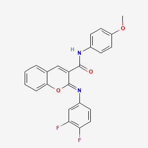 (2Z)-2-[(3,4-difluorophenyl)imino]-N-(4-methoxyphenyl)-2H-chromene-3-carboxamide