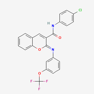 (2Z)-N-(4-chlorophenyl)-2-{[3-(trifluoromethoxy)phenyl]imino}-2H-chromene-3-carboxamide