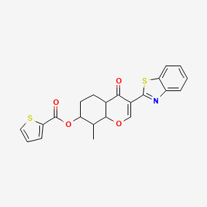 [3-(1,3-Benzothiazol-2-yl)-8-methyl-4-oxo-4a,5,6,7,8,8a-hexahydrochromen-7-yl] thiophene-2-carboxylate