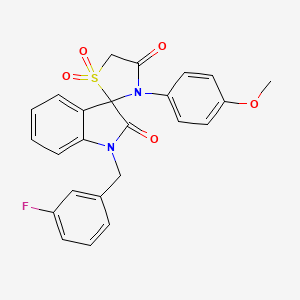 molecular formula C24H19FN2O5S B12346764 1-[(3-Fluorophenyl)methyl]-3'-(4-methoxyphenyl)-1,2-dihydrospiro[indole-3,2'-[1lambda6,3]thiazolidine]-1',1',2,4'-tetrone 