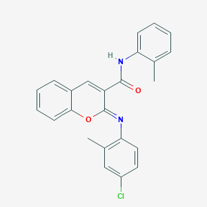 (2Z)-2-[(4-chloro-2-methylphenyl)imino]-N-(2-methylphenyl)-2H-chromene-3-carboxamide