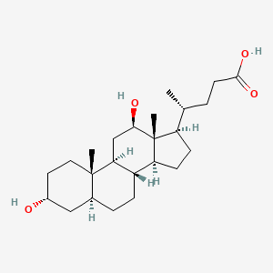 molecular formula C24H40O4 B1234678 3alpha,12beta-二羟基-5alpha-胆烷-24-酸 