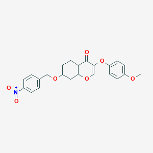 3-(4-Methoxyphenoxy)-7-[(4-nitrophenyl)methoxy]-4a,5,6,7,8,8a-hexahydrochromen-4-one