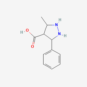 3-Methyl-5-phenylpyrazolidine-4-carboxylic acid